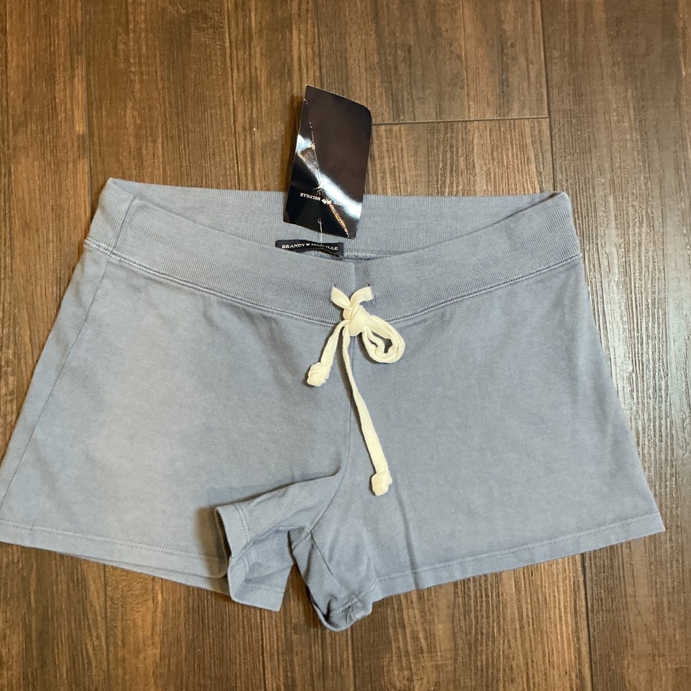 Brandy Melville Lounge Shorts Blue Drawstring Waist Cotton Blend OS NWT New